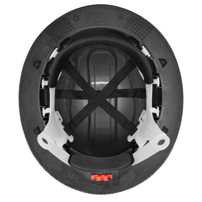 Bullhead Safety™ Head Protection Matte Black Graphite Unvented Full Brim Style Hard Hat With Six-Point Ratchet Suspension - HH-F1-C