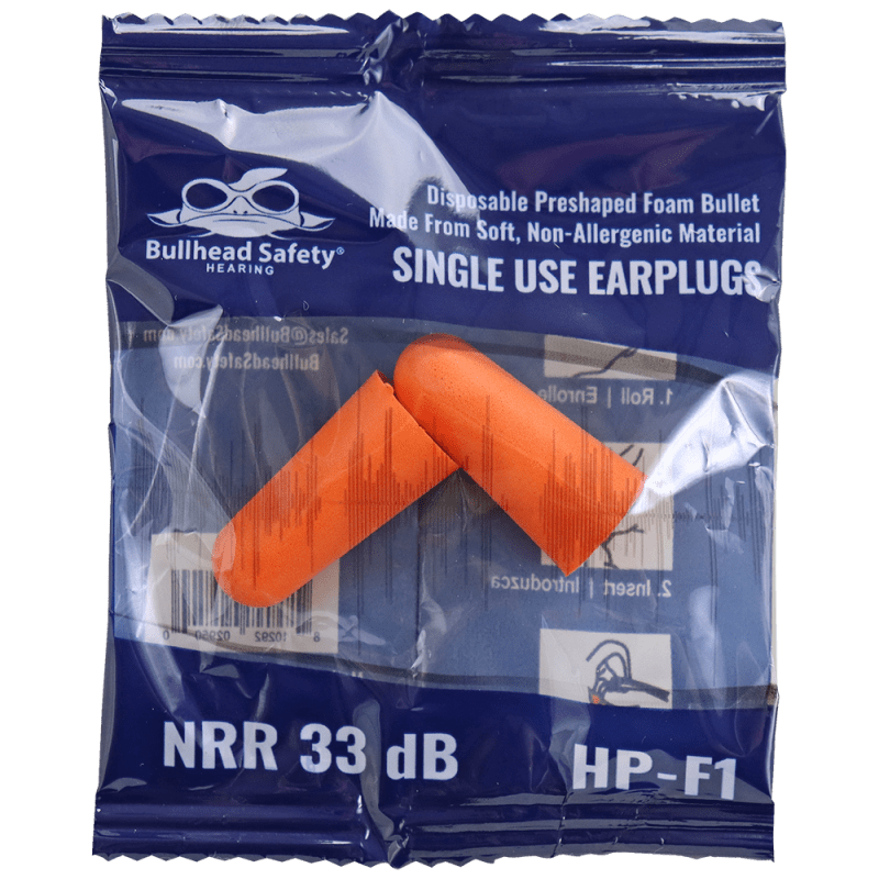 Bullhead Safety® Hearing Protection Uncorded Polyurethane Foam NRR 33 dB Earplugs - HP-F1