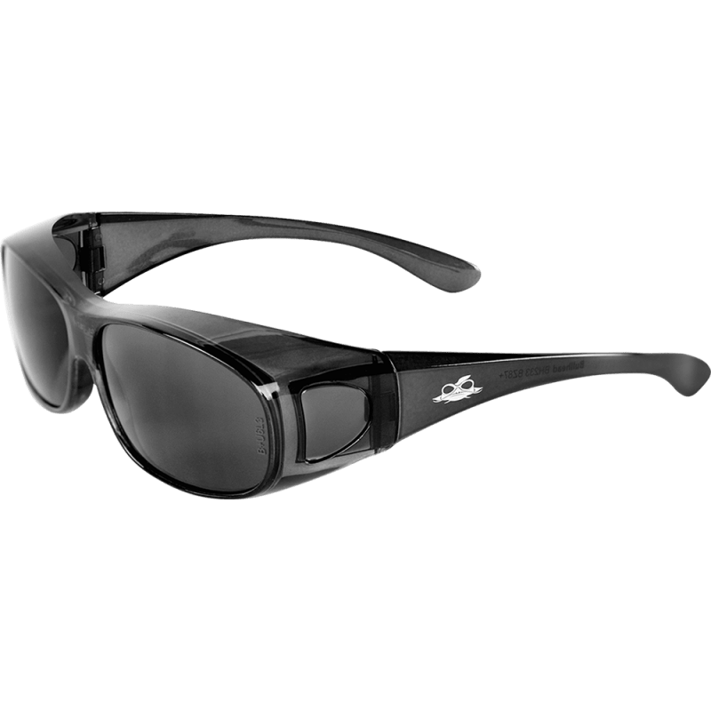 Over-the-Glass Gray Lens, Crystal Black Frame Safety Glasses - BH233