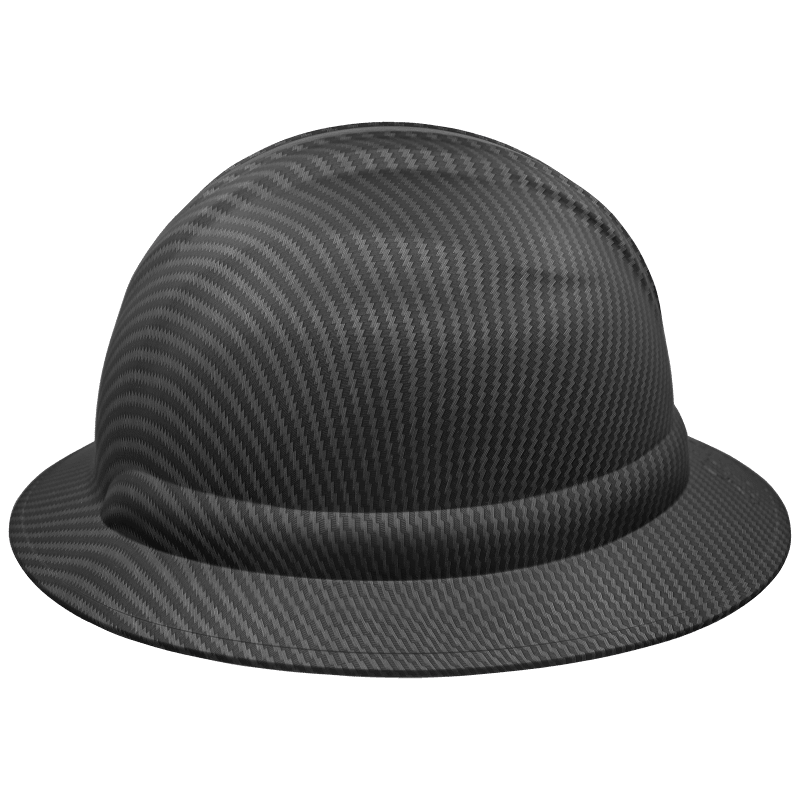 Bullhead Safety™ Head Protection Matte Black Graphite Unvented Full Brim Style Hard Hat With Six-Point Ratchet Suspension - HH-F1-C