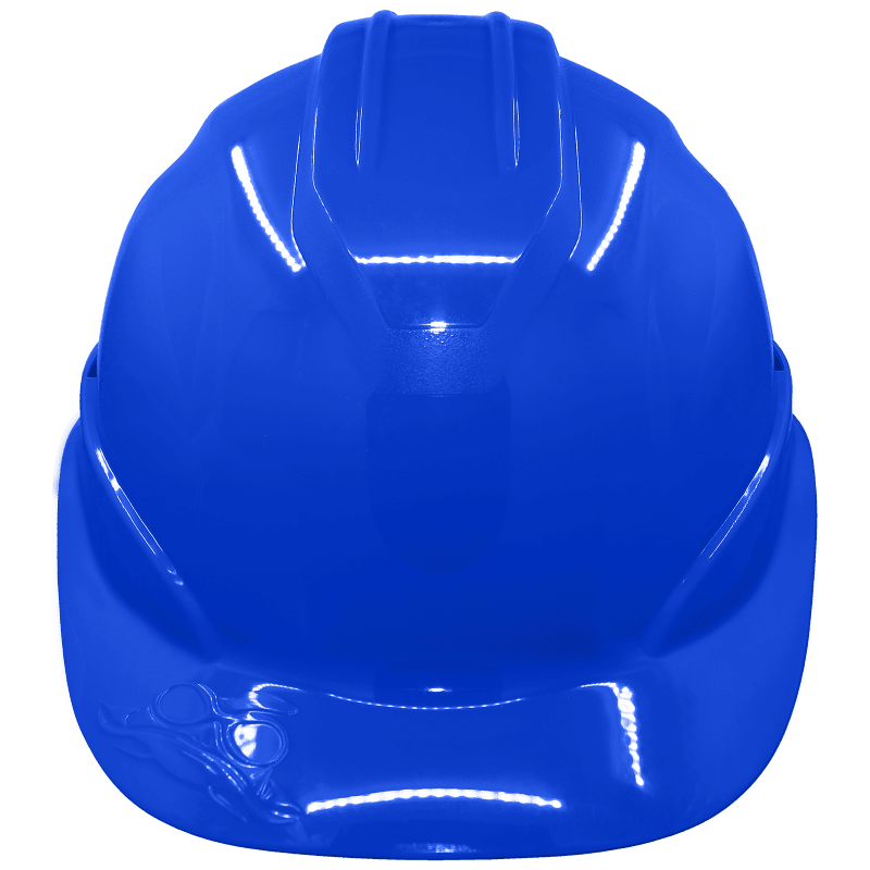 Bullhead Safety™ Head Protection Blue Unvented Cap Style Hard Hat With Six-Point Slide Lock Suspension - HH-C1-B