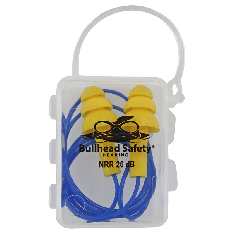 Bullhead Safety® Hearing Protection Corded Reusable Silicone NRR 26 dB Earplugs - HP-S2