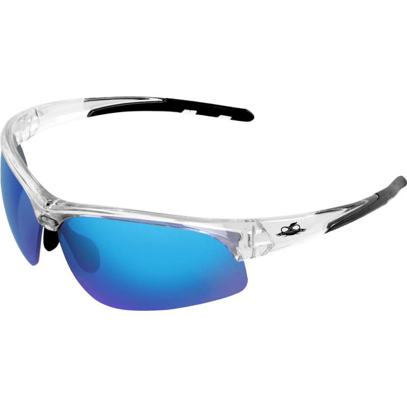 Wahoo® Blue Mirror Lens, Crystal Clear Frame Safety Glasses - BH1612