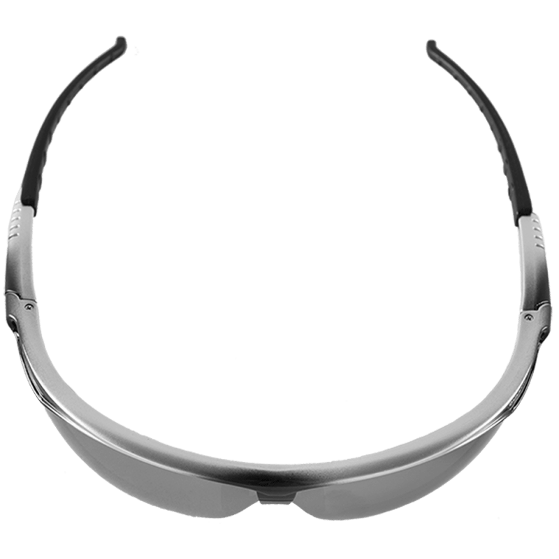 Stinger® Silver Mirror Lens, Shiny Black to Silver Frame Safety Glasses - BH6117