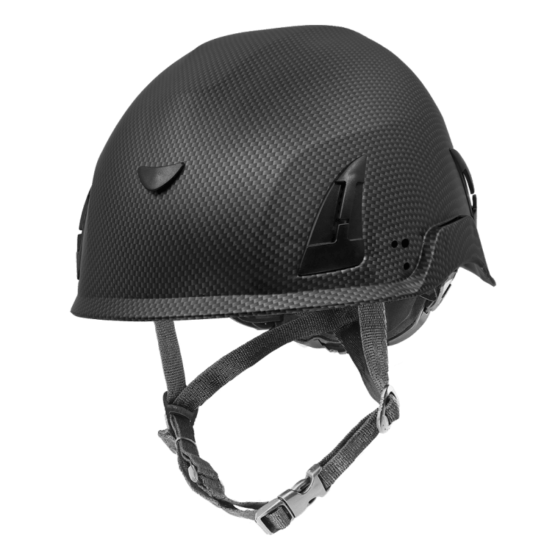 Bullhead Safety™ Head Protection - Matte Black Graphite Climbing Style Protective Helmet with Six-Point Ratchet Suspension and Four-Point Chin Strap - LIMITED STOCK - HH-CH1-CB