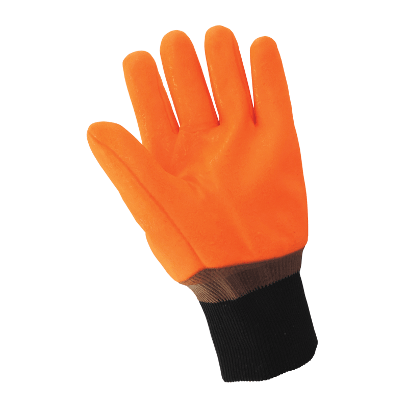 FrogWear® Cold Protection High-Visibility Insulated Double-Coated with PVC Chemical Handling Gloves with Cut, Abrasion, and Puncture Resistance - 880KW