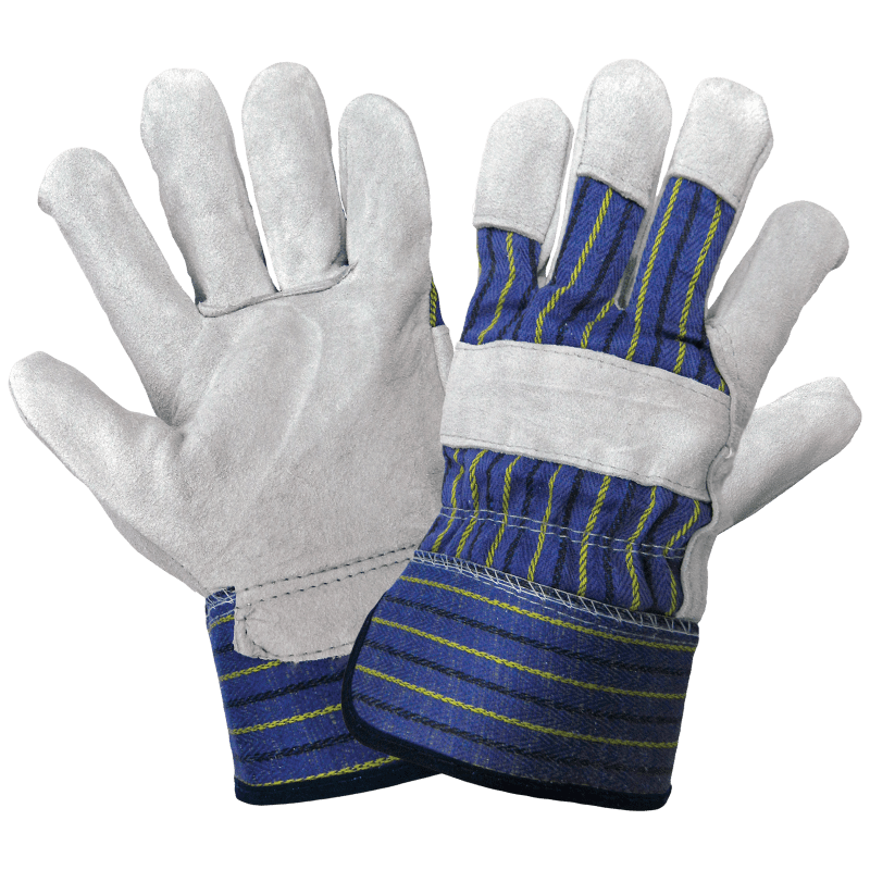 Premium Split Cowhide Leather Palm Gloves with Cotton Back - 2120