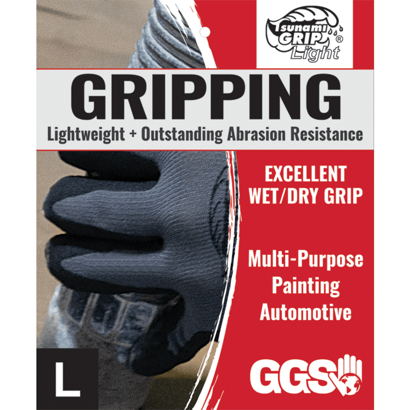 Tsunami Grip® Light Mach Finish Nitrile-Coated Retail-Tagged Gloves with Cut, Abrasion, and Puncture Resistance - 500G-T