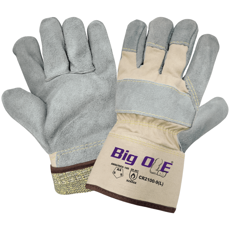 Big Ole® Cut, Abrasion, and Puncture Resistant Premium Leather Palm Gloves with Aralene® Liner - CR2100