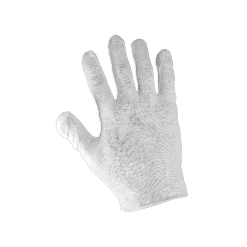 Reversible Bleached White Lightweight Cotton Gloves - L100