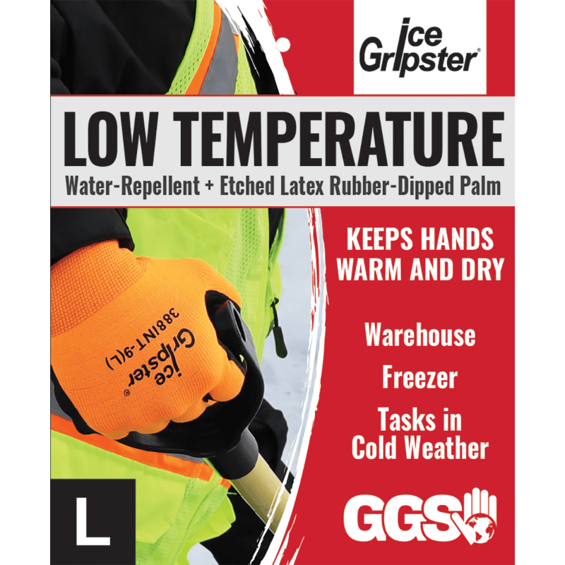 Ice Gripster® High-Visibility Water Repellent Etched Rubber Coated Low-Temperature Gloves with Multi-Hazard Resistance - LIMITED STOCK - 388INT