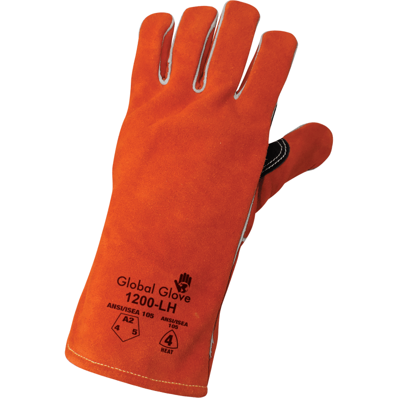Premium Split Cowhide Reinforced Leather Welders Glove with Thermal-Knit Cotton Lining, Left Hand Only - 1200-LH