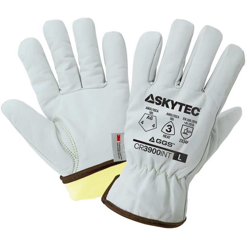 Cut, Abrasion, and Puncture Resistant Grain Goatskin Insulated Gloves - CR3900INT