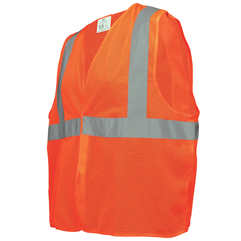 FrogWear® HV High-Visibility Orange Lightweight Mesh Polyester Safety Vest - GLO-006V