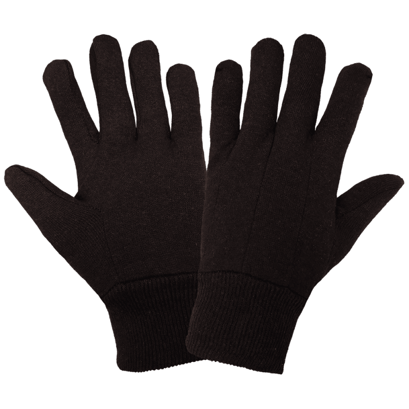 Economy Dark Brown Jersey Gloves - C70BJ