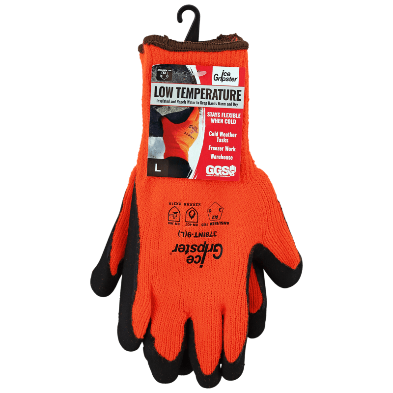 Ice Gripster® High-Visibility, Water-Repellent, Rubber-Coated, Low-Temperature Gloves with Cut, Abrasion, and Puncture Resistance - 378INT