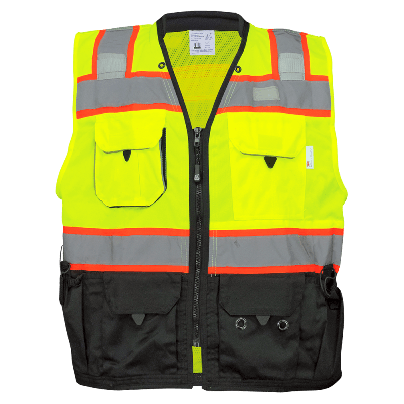 FrogWear® HV Premium High-Visibility Polyester Surveyors Safety Vest - GLO-099