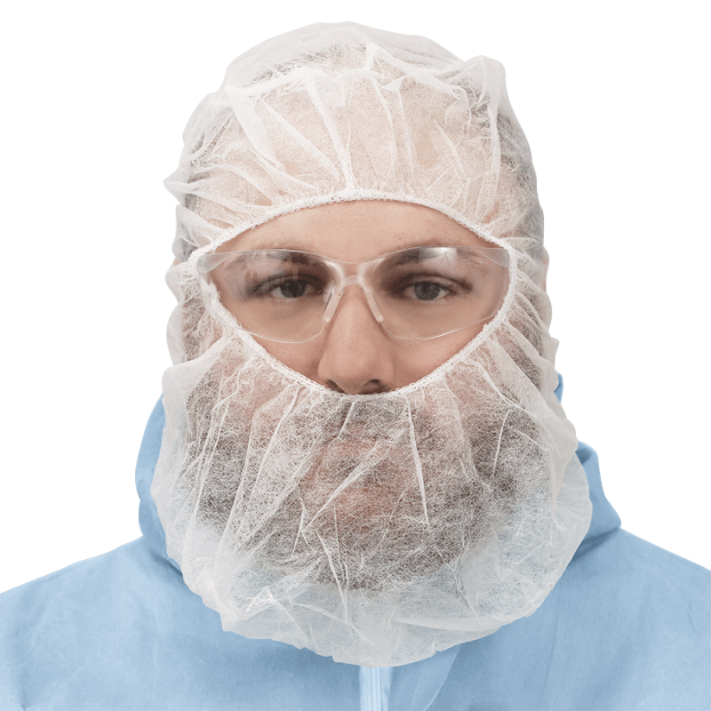 FrogWear™ White Polypropylene Disposable Balaclava-Style Hood - NW-PPBBR-W