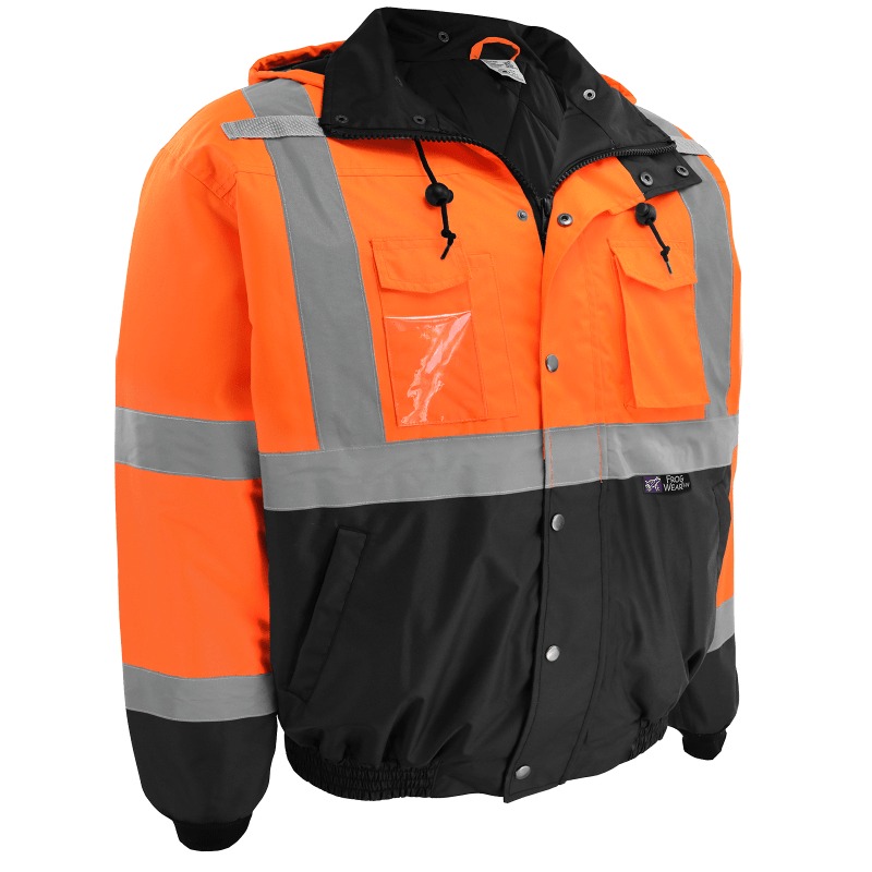 FrogWear® HV High-Visibility Orange Winter Bomber Jacket - GLO-EB4