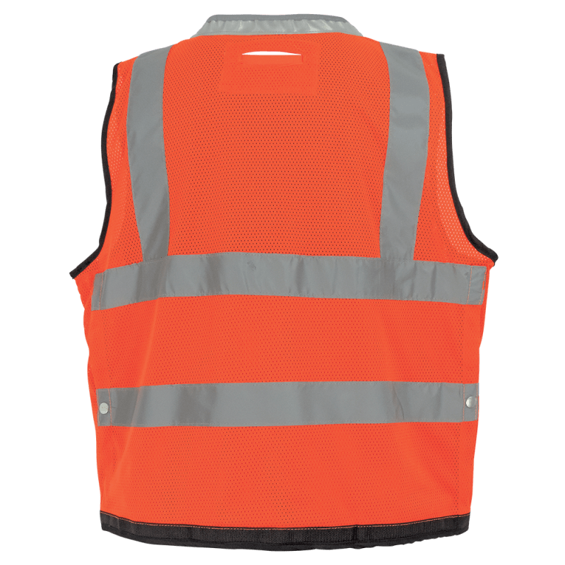 FrogWear® HV Lightweight High-Visibility Orange Mesh and Solid Surveyors Safety Vest - GLO-058
