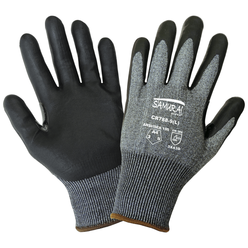 Samurai Glove® Touchscreen Compatible Nitrile-Coated Tuffalene® Gloves with Cut, Abrasion, and Puncture Resistance - CR788