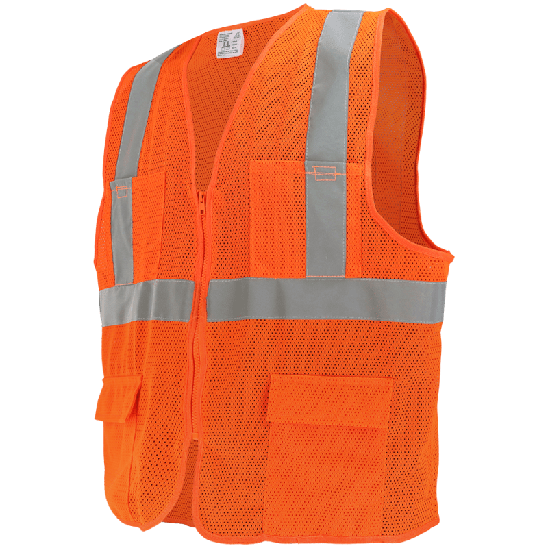 FrogWear® HV High-Visibility Orange Lightweight Mesh Safety Vest - GLO-270