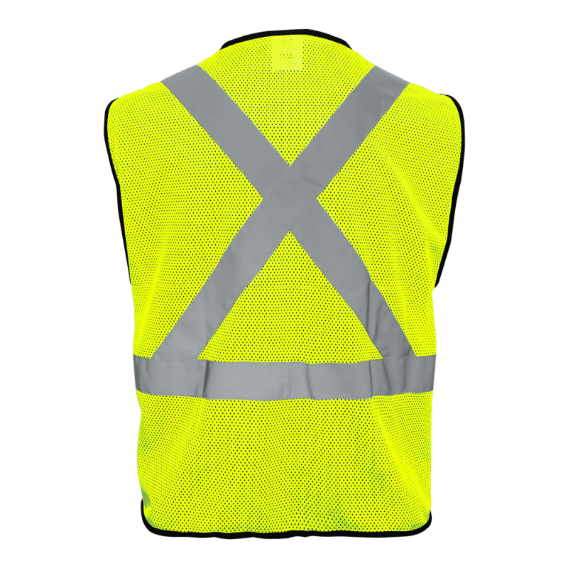 FrogWear® HV High-Visibility Polyester Solid Black Bottom Safety Vest - GLO-019