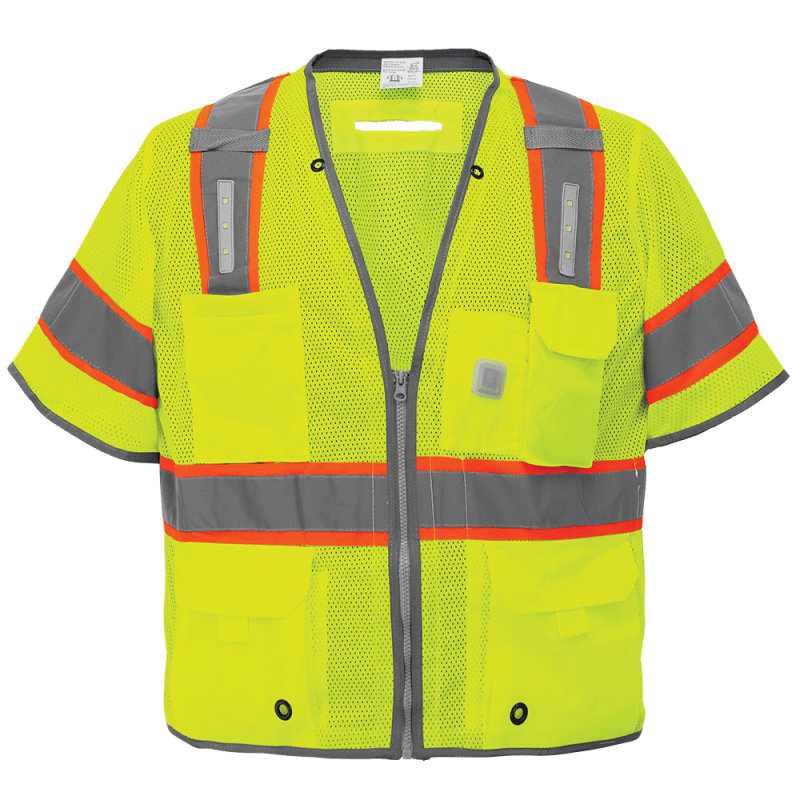 FrogWear® HV Premium LED Surveyors Safety Vest with Sleeves - GLO-315LED