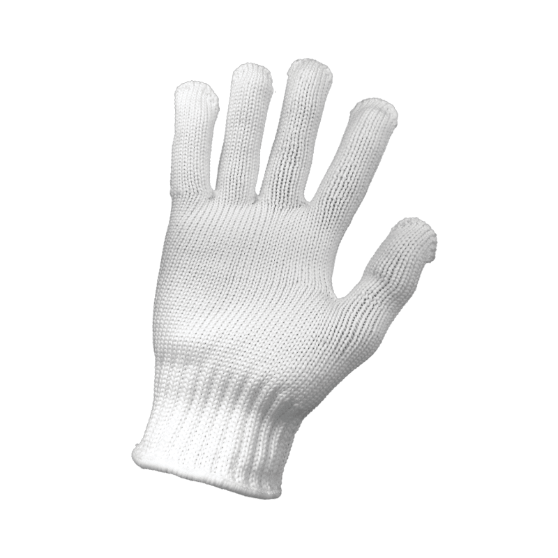 FDA Compliant, Heavyweight, Bleached White, Nylon, String Knit Gloves - N960