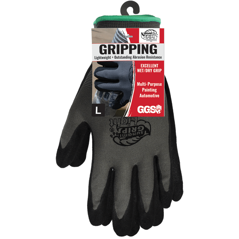 Tsunami Grip® Light Mach Finish Nitrile-Coated Retail-Tagged Gloves with Cut, Abrasion, and Puncture Resistance - 500G-T