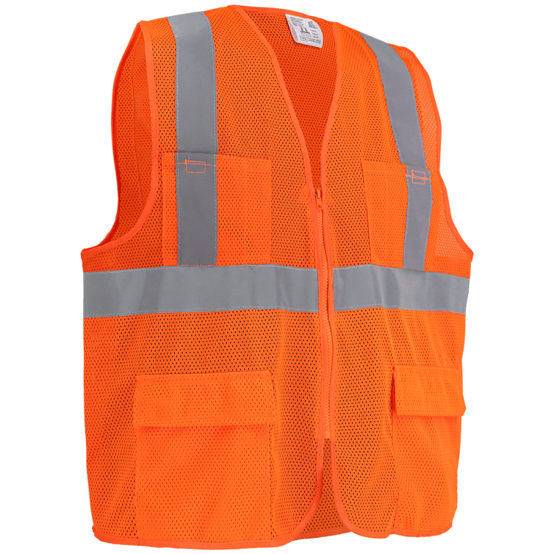 FrogWear® HV High-Visibility Orange Lightweight Mesh Safety Vest - GLO-270