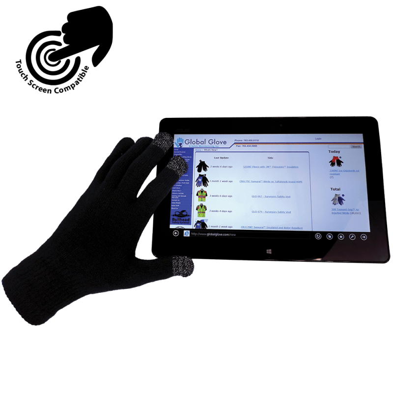 Touchscreen Compatible Acrylic String Knit Low-Temperature Gloves with Silicone Dots - IP3DB