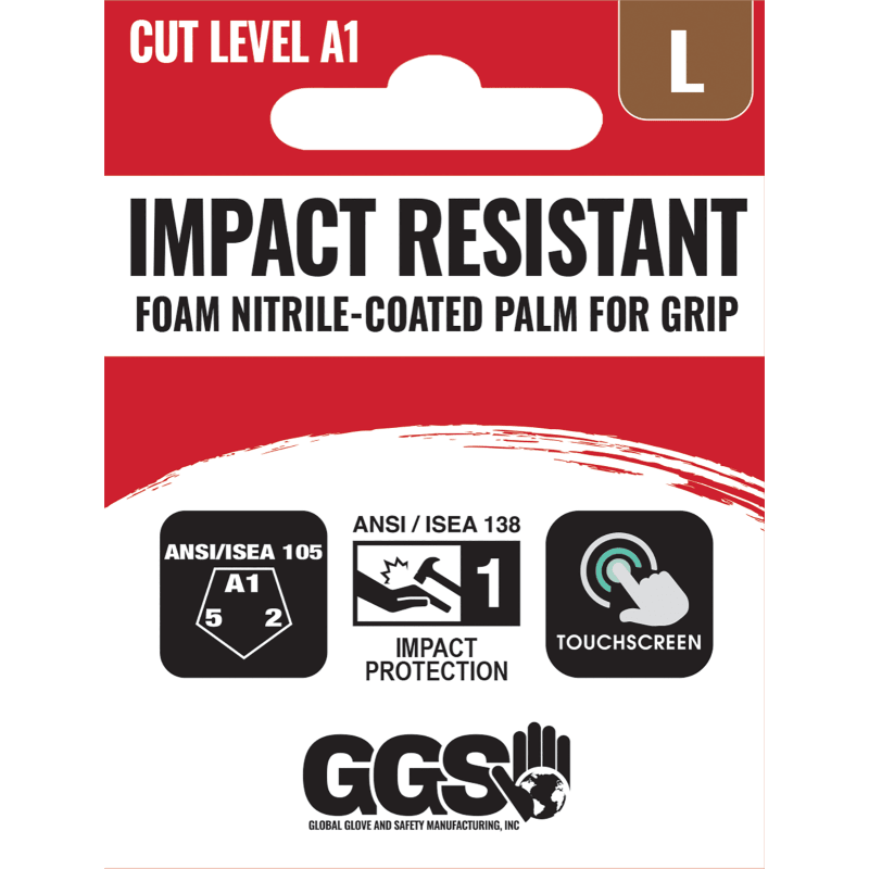 General Purpose Anti-Static/Electrostatic Compliant 15-Gauge Nylon/Polyester/Spandex Touchscreen Gloves with Impact Protection - CIA540