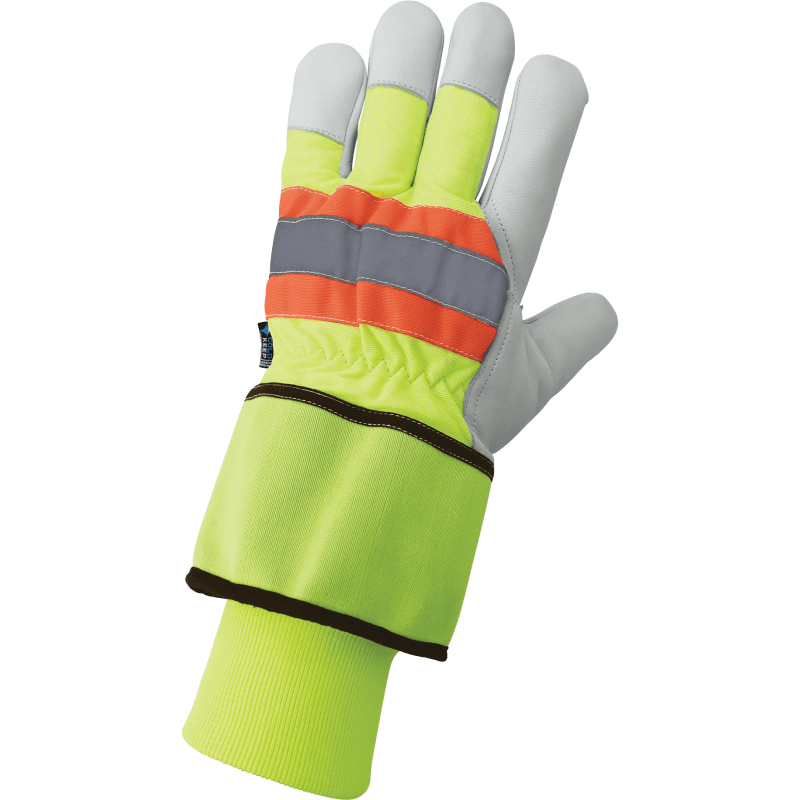 High-Visibility Premium-Grade Goatskin Leather Palm Insulated Gloves - 2950HVDC