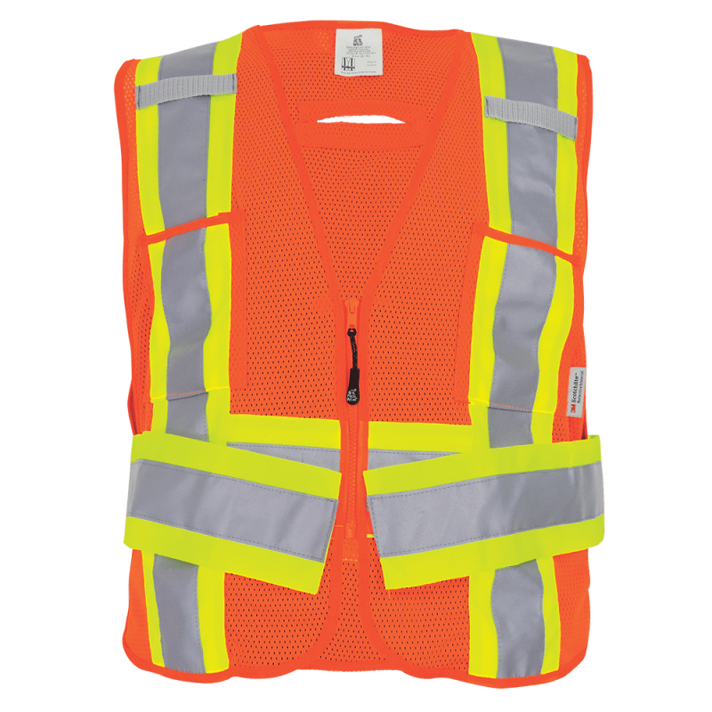 FrogWear® HV High-Visibility Orange Lightweight Mesh Polyester Adjustable Vest - GLO-005ADJ