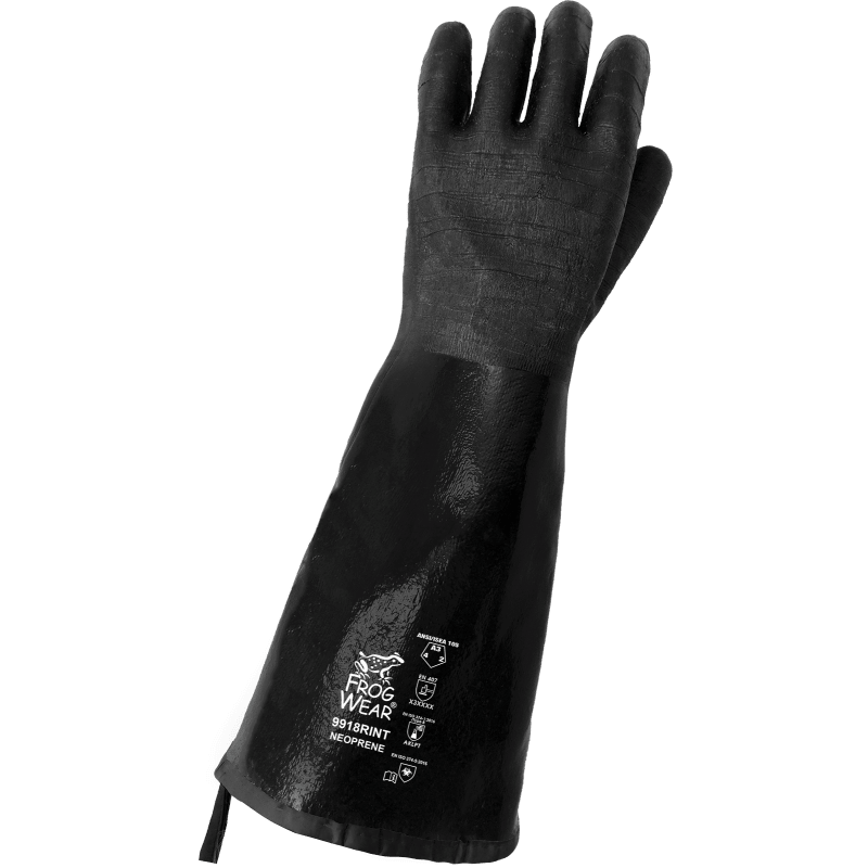 FrogWear® Premium Neoprene Rough Etched 18-Inch Insulated Heat Resistant Food/Chemical Handling Gloves - 9918RINT