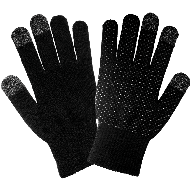 Touchscreen Compatible Acrylic String Knit Low-Temperature Gloves with Silicone Dots - IP3DB