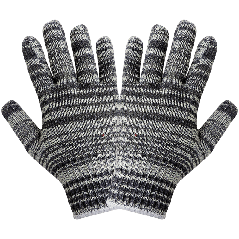 Uncoated Multi-Colored Cotton/Polyester 7-Gauge String Knit Gloves - S92K