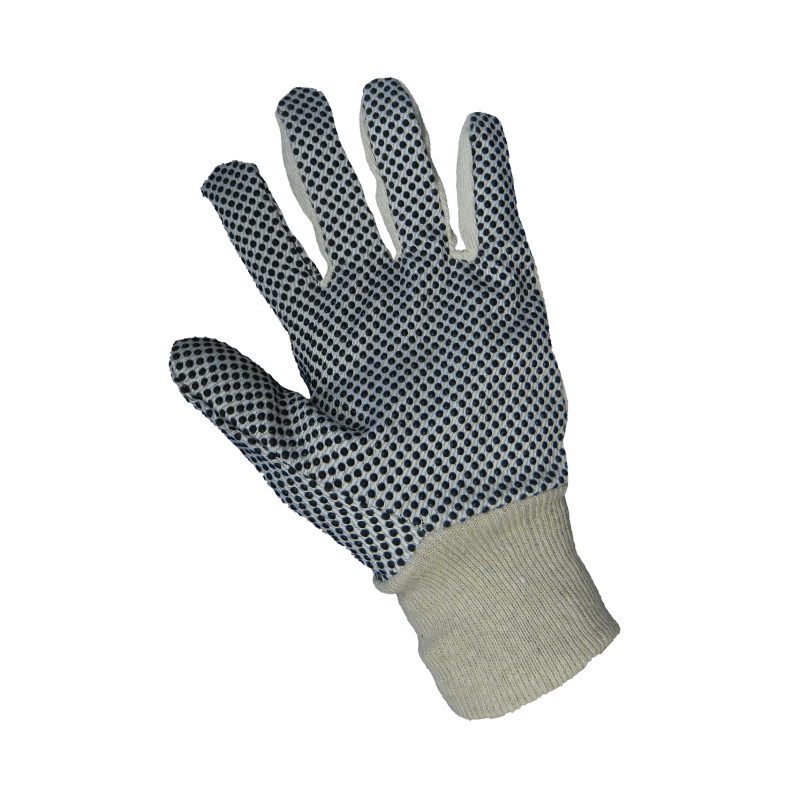 Cotton/Polyester Canvas PVC Dotted Gloves - C80D1