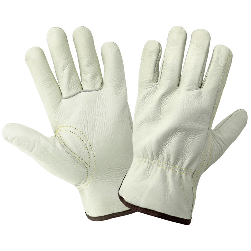 Standard-Grade Grain Cowhide Beige Drivers Gloves - 3200B