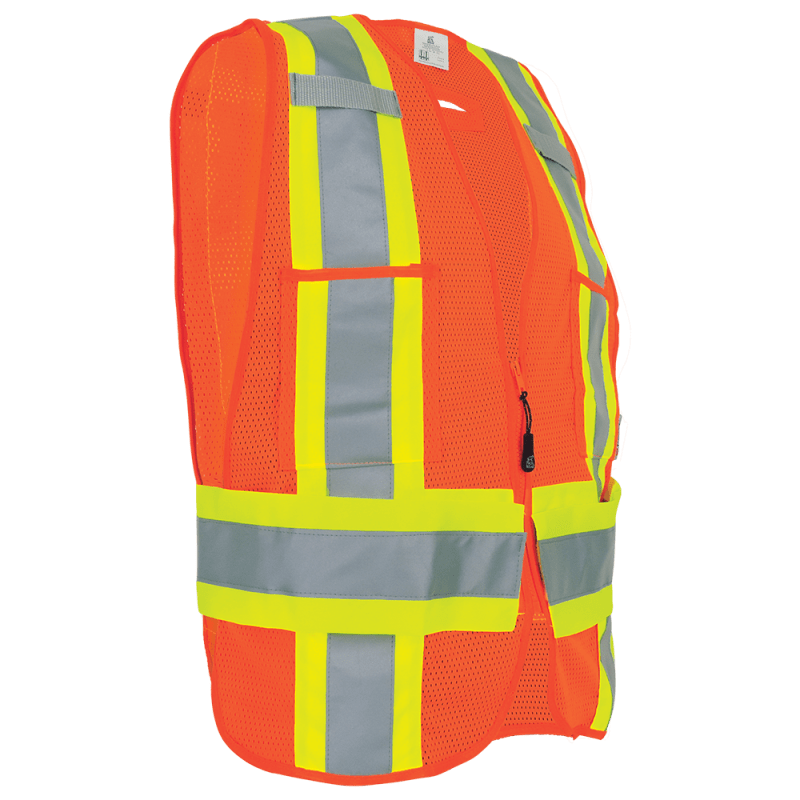 FrogWear® HV High-Visibility Orange Lightweight Mesh Polyester Adjustable Vest - GLO-005ADJ