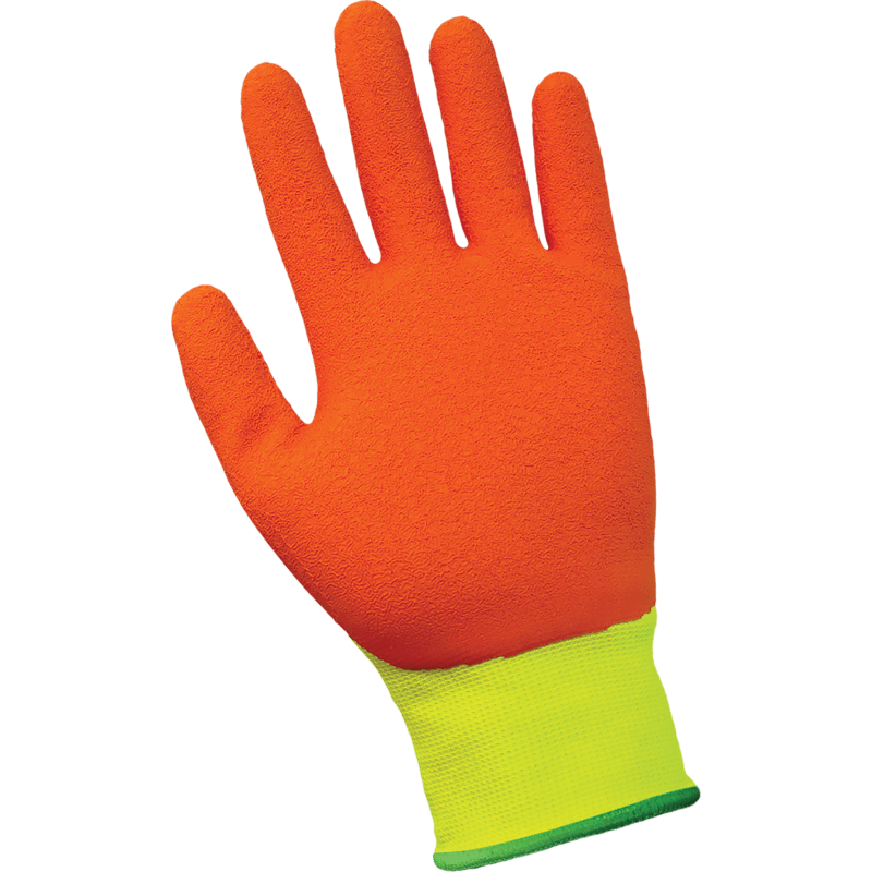 Gripster® Orange Etched Rubber Coated High-Visibility Lightweight Gloves with Cut, Abrasion, and Puncture Protection - 360HV