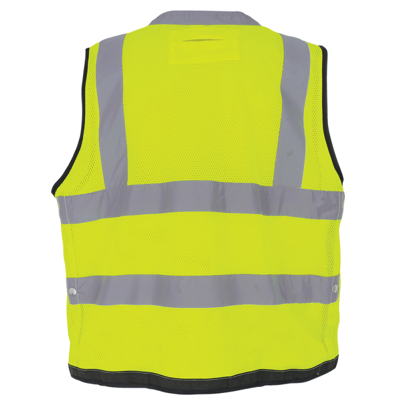 FrogWear® HV Lightweight High-Visibility Yellow/Green Mesh and Solid Surveyors Safety Vest - GLO-059