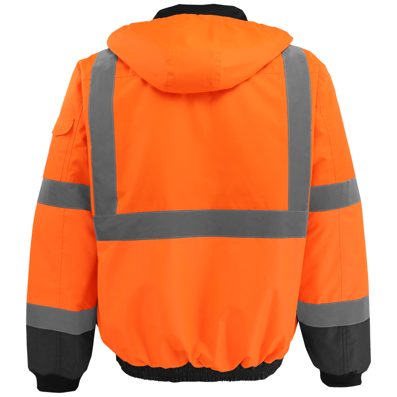 FrogWear® HV High-Visibility Orange Winter Bomber Jacket - GLO-EB4