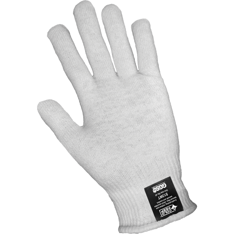 Self-Wicking Hollow Core Low-Temperature Thermal White Gloves - S13WT