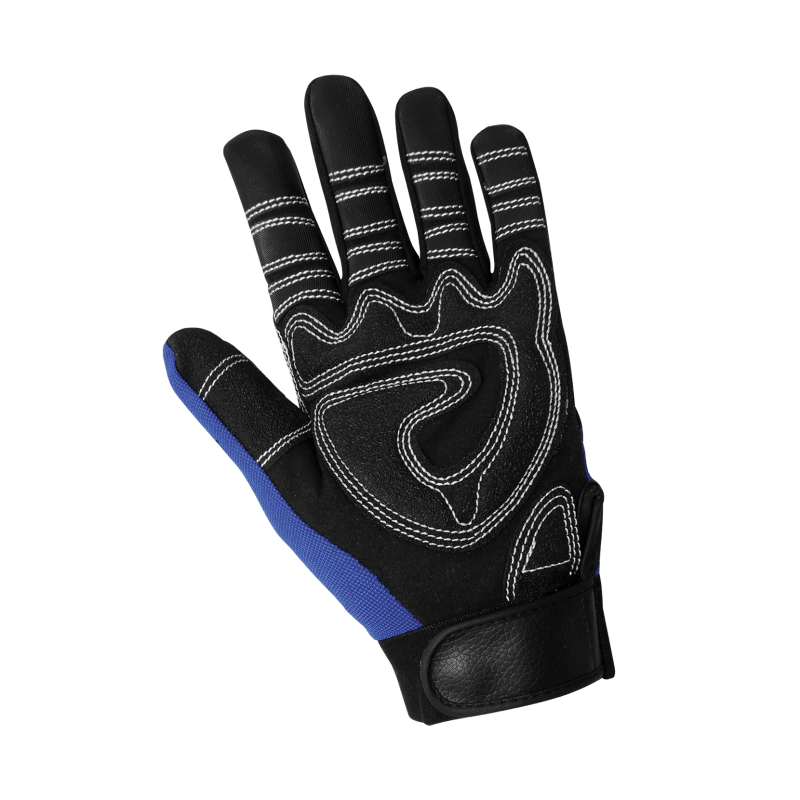 Gripster® Sport+ Synthetic Leather Palm Performance Mechanics Style Gloves with a Blue Spandex Back - LIMITED STOCK - SG9001