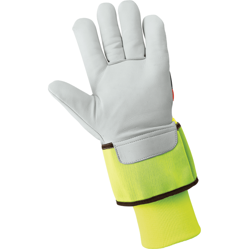 High-Visibility Premium-Grade Goatskin Leather Palm Insulated Gloves - 2950HVDC