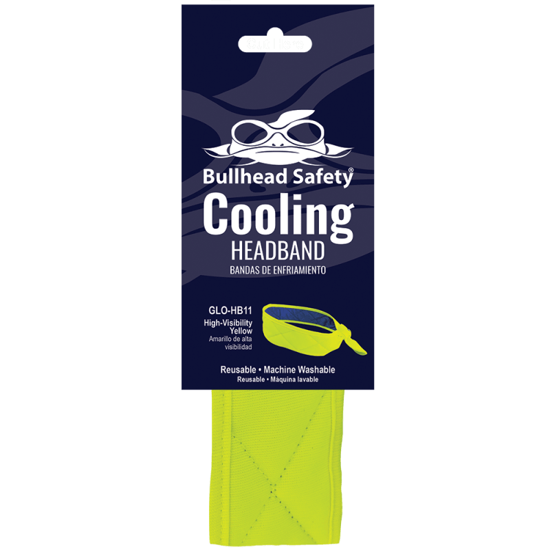 Bullhead Safety® Cooling Premium High-Visibility Evaporative Cooling Headband/Bandana - GLO-HB11