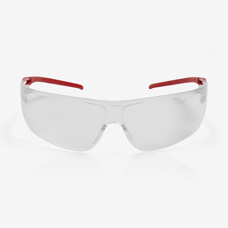 Ligera™ Clear Anti-Fog Lens, Gray and Red Frame Safety Glasses - RLY00490