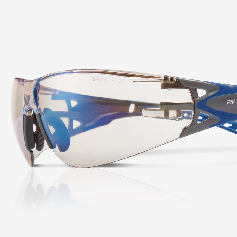 Stream Evo™ Twilight Performance Fog Technology Lens, Gray and Blue Frame Safety Glasses - RLY00360